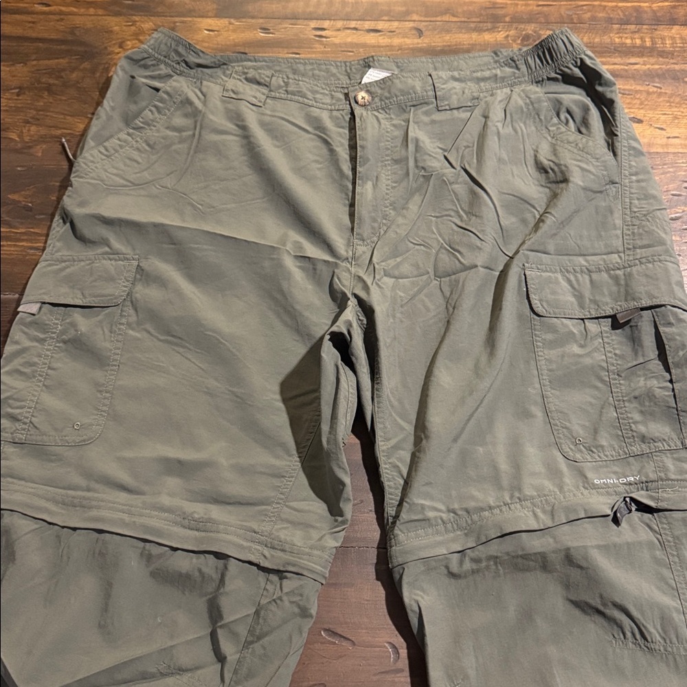 Columbia Titanium Men's Olive Cargo Convertible Pants-Size XXL, Inseam 32 - Picture 7 of 12